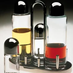 Alessi 5070 condiment set, 4 pcs TransparentSilver-coloured