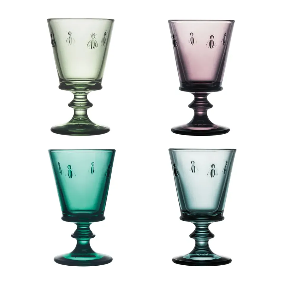 La Rochère Abeille wine glass 24 cl 4 pieces, Multi PurpleGreenBlue Best