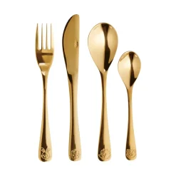 Aida children's cutlery 4 pieces, Gold Gold-coloured Clearance