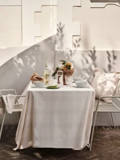 Broste Copenhagen Alice tablecloth, 160x200 cm, Dusty blue-Natural BlueBeige Hot
