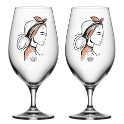 Kosta Boda All about you beer glass 40 cl 2-pack, Near you beer (rusty orange) OrangeTransparent Best