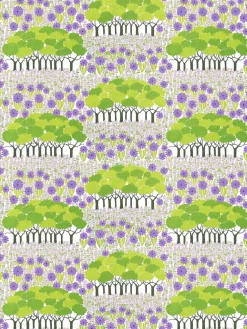 Arvidssons Textil Allé oilcloth, Green-purple GreenPurple Hot