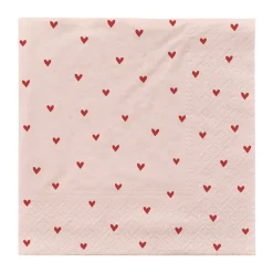 Broste Copenhagen Amor paper napkins 33x33 cm 20-pack, Soft -red Pink Hot