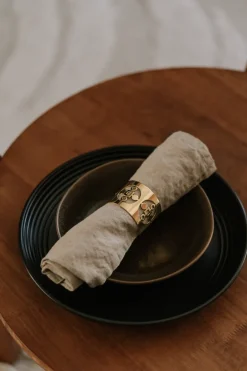 Hilke Collection Anima Gemella napkin ring 2-pack, Brass Gold-coloured Hot