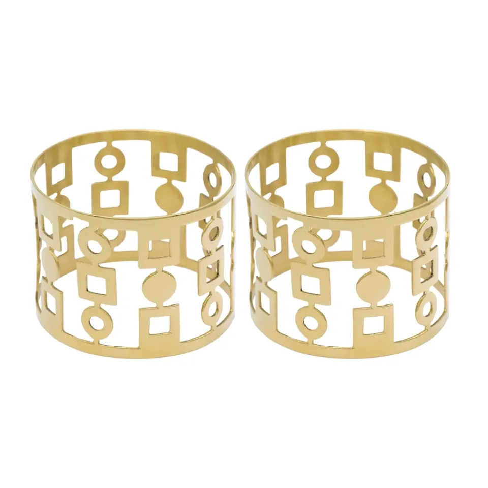 Hilke Collection Anima napkin ring 2-pack, Brass Gold-coloured Best