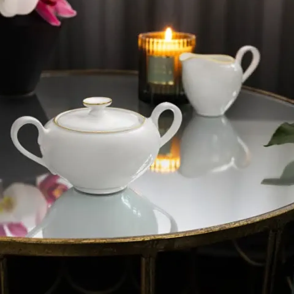 Villeroy & Boch Anmut Gold sugar bowl, White Discount