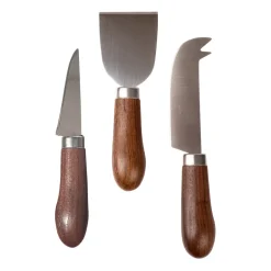 Sagaform Astrid cheese knife set 3-pack, Brown-silver BrownSilver-coloured Discount
