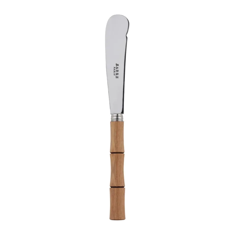 SABRE Paris Bamboo shape butter knife 16 cm, Light wood laminated Brown