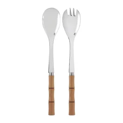 SABRE Paris Bamboo shape salad servers, 2 pieces, Light wood laminated Brown Sale