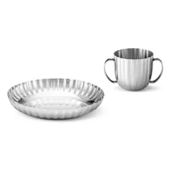 Georg Jensen Bernadotte children's dinnerware 2 pieces, Stainless steel Silver-coloured Hot