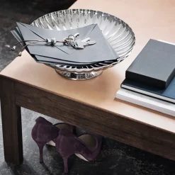 Georg Jensen Bernadotte dish on stand, Ø 28 cm GreySilver-coloured Hot