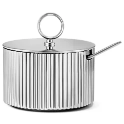 Georg Jensen Bernadotte sugar bowl with spoon, Stainless steel Silver-coloured Sale