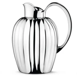 Georg Jensen Bernadotte thermos jug push lid, 1 L Silver-coloured Hot