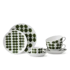 Gustavsbergs Porslinsfabrik Berså coffee set, coffee cup + saucer GreenWhite Discount