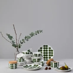 Gustavsbergs Porslinsfabrik Berså coffee set, coffee cup + saucer GreenWhite Discount