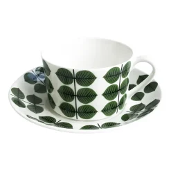 Gustavsbergs Porslinsfabrik Berså teacup with saucer 35 cl, Green Outlet