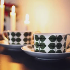 Gustavsbergs Porslinsfabrik Berså teacup with saucer 35 cl, Green Outlet