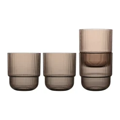 Sagaform Billi water glass 40 cl 4-pack, Brown Clearance