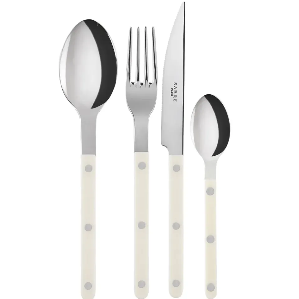 SABRE Paris Bistrot cutlery shiny 24 pcs, ivory Beige New