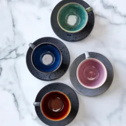 Bitz cup with saucer black, Dark blue Multi Online