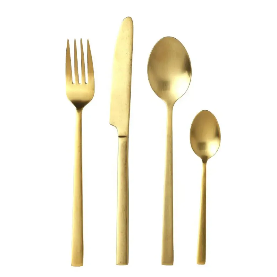 Bitz cutlery 16 pieces, Gold Gold-coloured Best