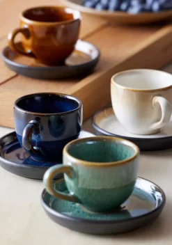 Bitz espresso cup with saucer 7 cl, Cream White Clearance