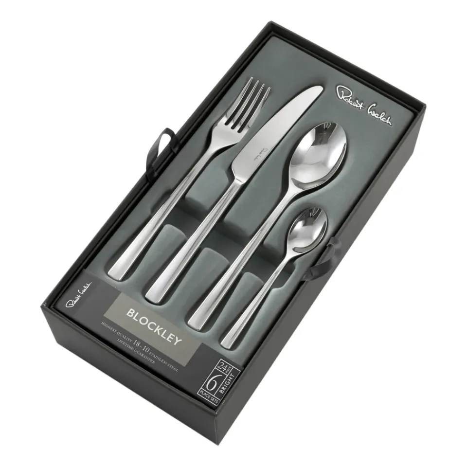 Robert Welch Blockley cutlery smooth, 24 pieces Silver-coloured Best