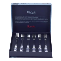 Spode Blue Italian dessert fork 6-pack, Ceramic-stainless steel BlueWhite Clearance