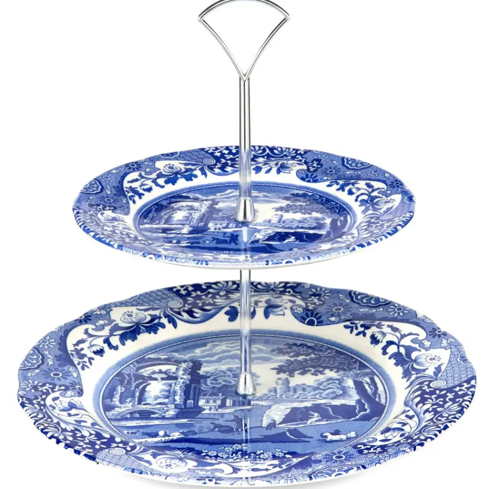 Spode Italian 2-tier cake stand, 2-Tier Blue Discount