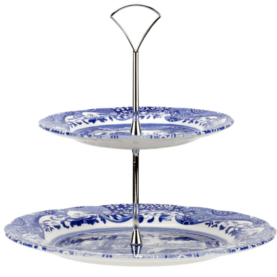 Spode Italian 2-tier cake stand, 2-Tier Blue Discount