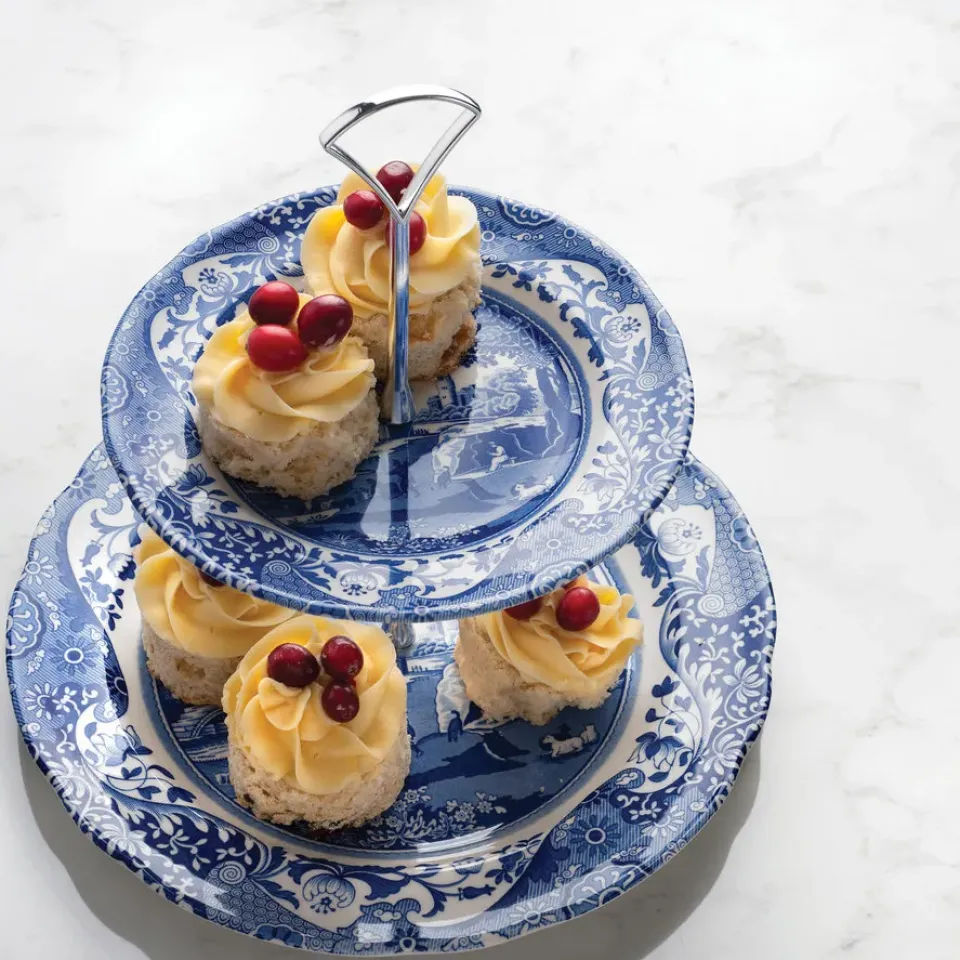 Spode Italian 2-tier cake stand, 2-Tier Blue Discount