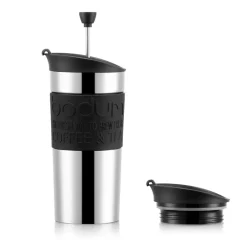Bodum Travel press mug chrome, Black Best