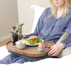 Bosign Knee tray curveline large 34x47 cm, Walnut Brown New