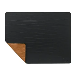 LIND DNA Buffalo placemat reversible square 1 pcs, black-nature BrownBlack Discount