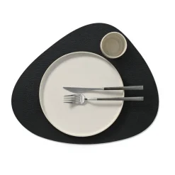 LIND DNA Bull placemat reversible curve L 1 pcs, Warm grey-black GreyBlack Outlet
