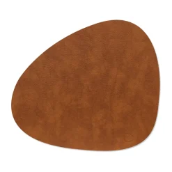 LIND DNA Bull placemat reversible curve L 1 pcs, Cognac-black BrownBlack Online
