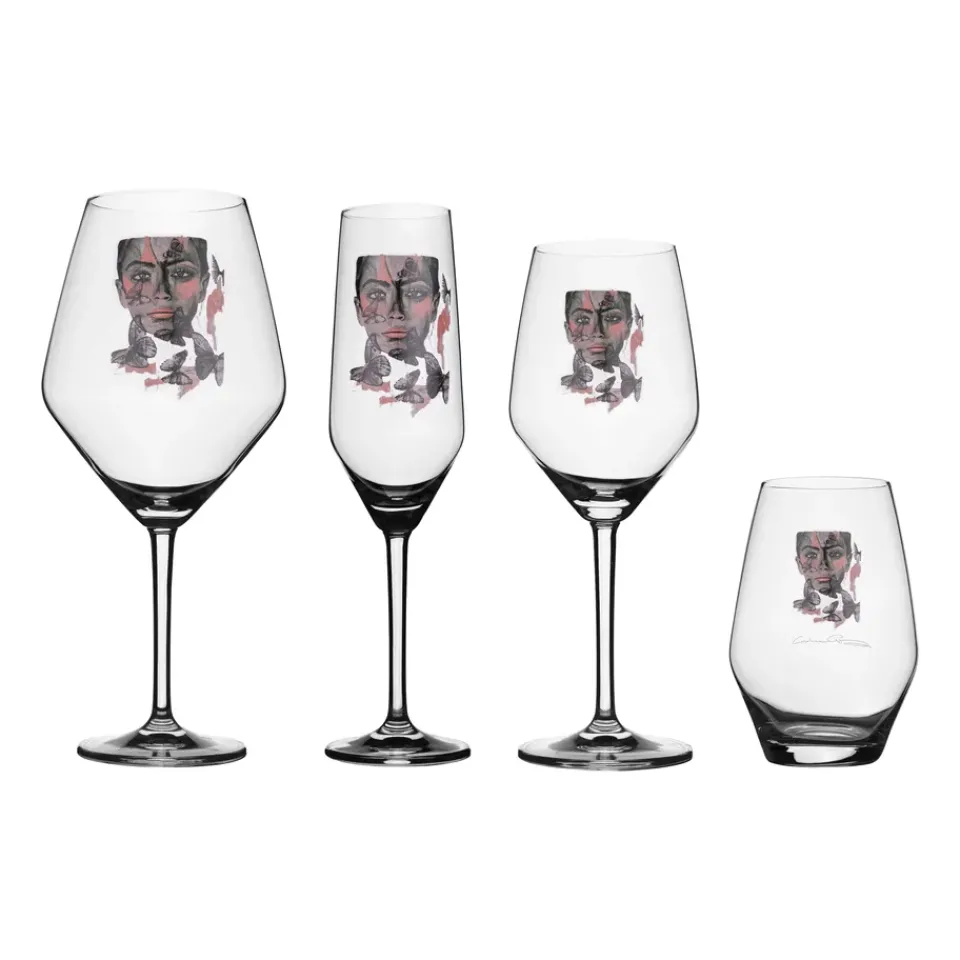 Carolina Gynning Butterfly Queen red wine glass, 75 cl GreyPink Hot