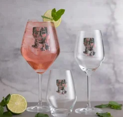 Carolina Gynning Butterfly Queen rosé-/white wine glass, 40 cl GreyPink Clearance