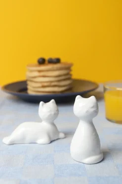 Pluto Design Cat salt & pepper mills, White Clearance