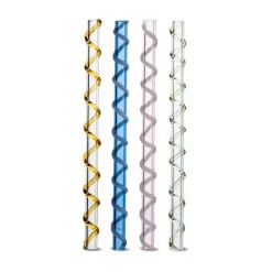 Byon Celebrate straws 4-pack, Blue-Amber-Pink-Green Multi