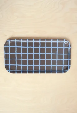 Fine Little Day Checkered tray 22x43 cm, Brown BrownBlue Clearance