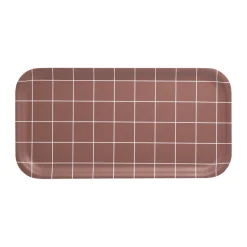 Muurla Checks & Stripes tray 22x43 cm, Brown New