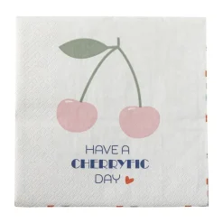 Bloomingville Cherry paper napkins 20-pack, Rose Pink Hot