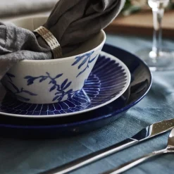 Scandi Living Clean linen table cloth 145x350 cm , Smokey Blue Online