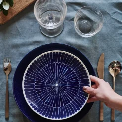 Scandi Living Clean linen table cloth 145x350 cm , Smokey Blue Online