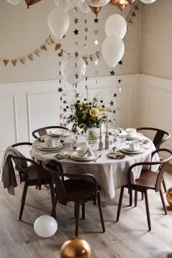 Scandi Living Clean linen table cloth 145x350 cm , Greige BeigeGrey Clearance