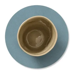 LIND DNA Cloud coaster reversible  circle 1 pcs, lightblue-light grey BlueGrey Hot