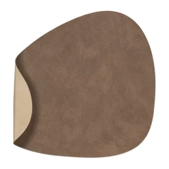 LIND DNA Cloud-Nupo placemat reversible curve L 1 pcs, Brown-sand BrownBeige Sale