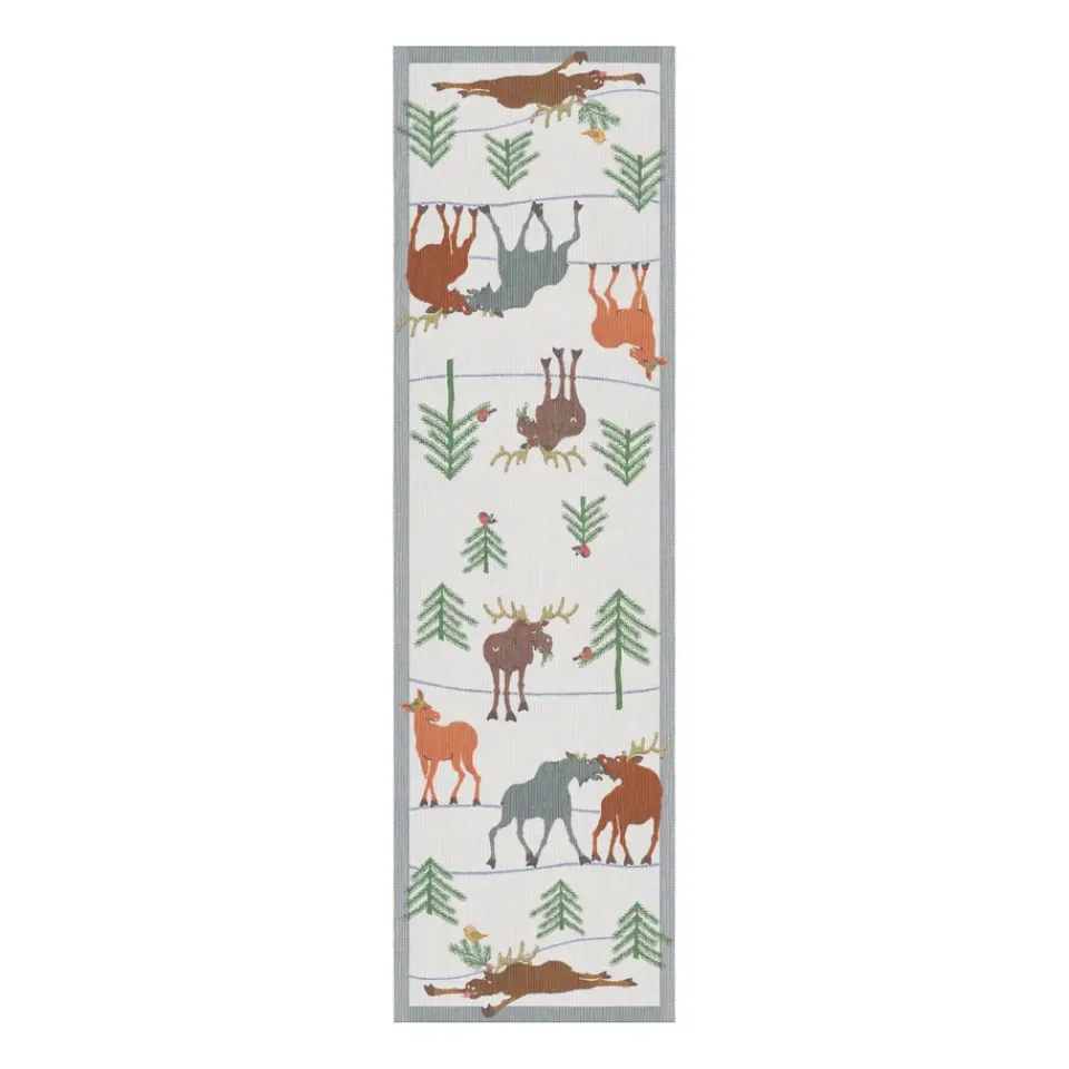 Ekelund Linneväveri Clumsy moose runner, 35x120 cm Multi Sale