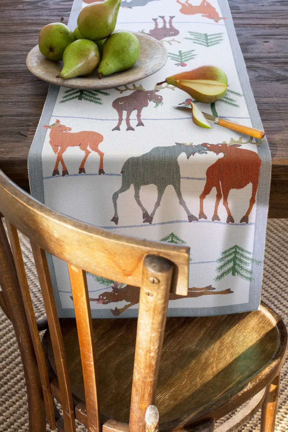Ekelund Linneväveri Clumsy moose runner, 35x120 cm Multi Sale